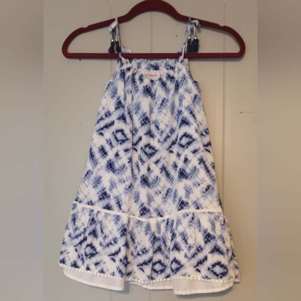 Tommy Bahama Blue & White Tie-Dye Dress Size 6 Girls